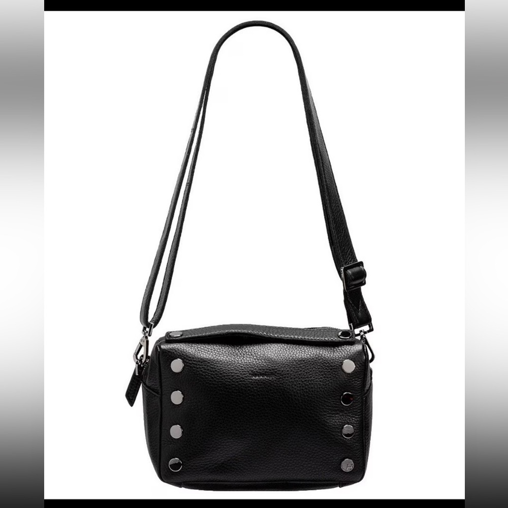HAMMITT Evan Gunmetal Pebbled Leather Crossbody Bag NWOT